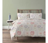 Olivia Rocco Meadow Duvet Cover Set Easy Care Quilt Bedding Sets with Pillow Cases Cotton Rich Super Soft Printed Floral Bed linen, Meadow Natural Double