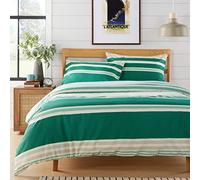 Olivia Rocco Miami Stripes Duvet Cover Set Easy Care Quilt Bedding Sets with Pillowcase Luxury Cotton Blend Reversible Ultra Soft Hypoallergenic Bed Covers, Green King