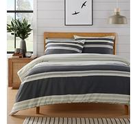 Olivia Rocco Miami Stripes Duvet Cover Set Easy Care Quilt Bedding Sets with Pillowcase Luxury Cotton Blend Reversible Ultra Soft Hypoallergenic Bed Covers, Grey King