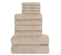 Olivia Rocco Monaco 10 Piece Bathroom Towels Bale Set - Premium Quality Water Absorbent Towel, 4 Face 4 Hand 2 Bath Towel, 500 GSM Washable Towels Set, Mink