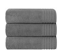 Olivia Rocco Monaco 3 Pack Bath Sheets Highly Absorbent Premium Quality 100% Cotton Large Towel Set Extra Soft Quick Dry Large Towels Bath Sheet 500 GSM Washable Towels (Grey)