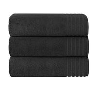 Olivia Rocco Monaco 3 Pack Bath Sheets Highly Absorbent Premium Quality 100% Cotton Large Towel Set Extra Soft Quick Dry Large Towels Bath Sheet 500 GSM Washable Towels, Charcoal/Brown