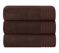Olivia Rocco Monaco Bath Sheets 3 Pack 100% Cotton Large Towels Set (Chocolate)