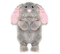 Olivia Rocco Novelty Animal Hot Water Bottle, Fluffy Hot Water Bottles with Cover for Kids Or Adults, 1L Natural Rubber Hot Water Bag for Long Lasting Heat (Grey Bunny)