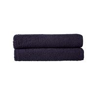 Olivia Rocco Pack Of 2 Bath Sheets Everyday 100% Cotton Multi Purpose Travel Gym Holiday Towels, Navy