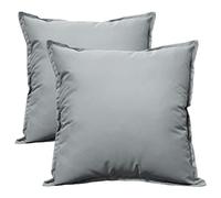 Olivia Rocco Pack of 2 Waterproof Cushion Cover Outdoor Garden Breathable Decorative Cushions Covers for Patio Bench Sofa Furniture Indoor Living Room Bed Chair Scatter, 60 x 60 cm Silver