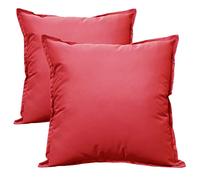 Olivia Rocco Pack of 2 Waterproof Cushion Cover Outdoor Garden Breathable Decorative Cushions Covers for Patio Bench Sofa Furniture Indoor Living Room Bed Chair Scatter, 43 x 43 cm Red