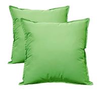 Olivia Rocco Pack of 2 Waterproof Cushion Cover Outdoor Garden Breathable Decorative Cushions Covers for Patio Bench Sofa Furniture Indoor Living Room Bed Chair Scatter, 43 x 43 cm Lime Green