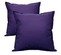 Olivia Rocco Pack of 2 Waterproof Cushion Cover Outdoor Garden Decorative Cushions Covers for Patio Bench Sofa Furniture Indoor Living Room Bed Chair Scatter (Purple, 43 x 43 cm)
