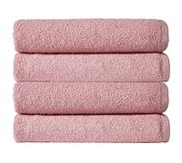 Olivia Rocco Pack Of 4 Bath Sheet Everday Multi Purpose Travel Gym Holiday Towels, Blush Pink