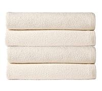 Olivia Rocco Pack Of 4 Bath Sheet Everday Multi Purpose Travel Gym Holiday Towels, Cream