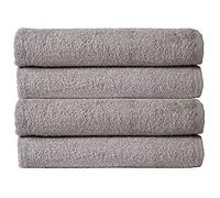 Olivia Rocco Pack Of 4 Bath Sheet Everday Multi Purpose Travel Gym Holiday Towels, Silver
