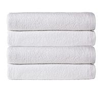 Olivia Rocco Pack Of 4 Bath Sheet Everday Multi Purpose Travel Gym Holiday Towels, White