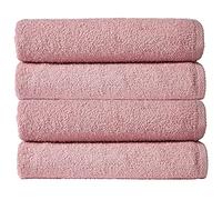 Olivia Rocco Pack Of 4 Jumbo Bath Sheets Easy Care 100% Cotton Towels Sheet Hotel Spa Home, Blush Pink
