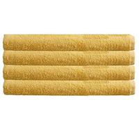 Olivia Rocco Pack Of 4 Jumbo Bath Sheets Easy Care 100% Cotton Towels Sheet Hotel Spa Home, Ochre