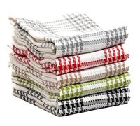 Olivia Rocco Pack of 5 Houndstooth Kitchen Tea Towels Cotton Super Absorbent Quick Drying Soft Towel Cloth, Assorted