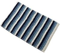 Olivia Rocco Padstow Stripe Bathmat Comfort To Your Bathroom Super Soft Absorbent Bath Shower Mats Washable Dry Fast Durable Classic Design, 50x80cm, Blue