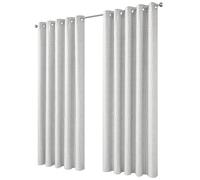 Olivia Rocco Paris Curtains Eyelet Jacquard Curtain Pair Geometric Pattern Light Blocking Noice Reducing Thermal Insulated for Bedroom Living Room, Natural 66x90