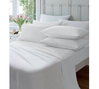 Olivia Rocco Plain Dyed Flannelette Fitted Sheet, 160 GSM 100% Pure Cotton Bed Sheet (Pillowcases, White)