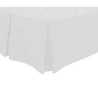 Olivia Rocco Pleated Base Valance Sheet Easy Care Polycotton Base Valances, Double White