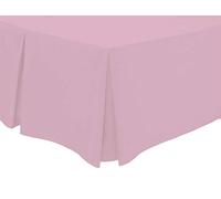 Olivia Rocco Pleated Base Valance Sheet Easy Care Polycotton Base Valances, King Light Pink