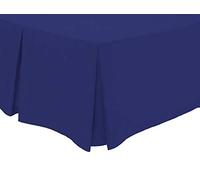 Olivia Rocco Pleated Base Valance Sheet Easy Care Polycotton Base Valances, King Royal Blue