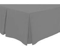 Olivia Rocco Pleated Base Valance Sheet Easy Care Polycotton Base Valances, Single Grey
