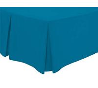 Olivia Rocco Pleated Base Valance Sheet Easy Care Polycotton Base Valances, Single Teal