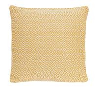 Olivia Rocco Regal Throw 100% Cotton Diamond Geo Sofa Bed Chair Cover Throws Tasselled Decorative Blanket, Cushion Cover 43 x 43 cm Ochre