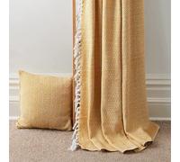 Olivia Rocco Regal Throw 100% Cotton Diamond Geo Sofa Bed Chair Cover Throws Tasselled Decorative Blanket, 127 x 152 cm (50" x 60") Ochre