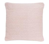 Olivia Rocco Regal Throw 100% Cotton Diamond Geo Sofa Bed Chair Cover Throws Tasselled Decorative Blanket, Cushion Cover 60 x 60 cm Pink