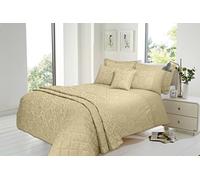 Olivia Rocco Savoy Jacquard Luxurious Duvet Cover Sets Quilt Cover Sets Bedding Sets (Gold, Double)