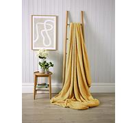 Olivia Rocco Sherpa Teddy Blanket Throw Super Soft Fleece Fluffy Large Blankets Throws Multi Purpose, 200 x 240 cm Ochre