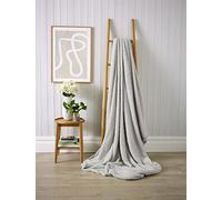 Olivia Rocco Sherpa Teddy Blanket Throw Super Soft Fleece Fluffy Large Blankets Throws Multi Purpose, 130 x 180 cm Silver