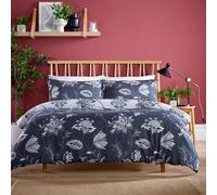 Olivia Rocco Shimla Duvet Cover Set Easy Care Quilt Covers with Pillowcases Super Soft Reversible Bedding Bed Linen Sets, Grey Single