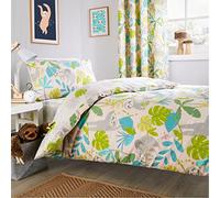 Olivia Rocco Sloth Duvet Cover Set Pink Duvet Quilt Fitted Sheet Pillow Case Kids Bedding Set Soft Kids Children's Bedding (Single Duvet Cover Set)