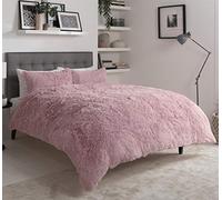 Olivia Rocco Snuggle Duvet Cover Set Super Soft Fluffy Quilt Sets Warm Cosy Winter Bedding, King Blush Pink