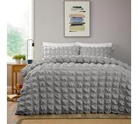 Olivia Rocco Soho Duvet Cover Set with Pillowcases Quilted Design Super Soft Bedding Easy Care Bed Linen Sets, Grey King