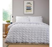 Olivia Rocco Soho Duvet Cover Set with Pillowcases Quilted Design Super Soft Bedding Easy Care Bed Linen Sets, White King