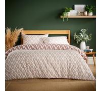 Olivia Rocco Super Soft Flannel Duvet Cover Set Quilt Bedding Covers with Pillowcases Luxurious Colourful Checked Printed Design Reversible Pattern for Comfort Sleep, Madeira Natural Single