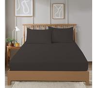 Olivia Rocco Super Soft Plain Dye Fitted Sheets Bedding BedSheets Durable Easy Care Thermal Warm Cosy Bed Linen Luxurious Comfort and Long Lasting Quality 30cm Deep, KING GREY