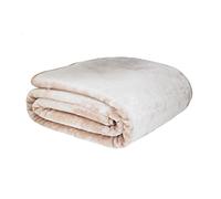Olivia Rocco Super Soft Raschel Sofa Bed Throw, Faux Fur Mink Blanket Settee Throws, Double King Size, Cream, Large 150 x 200 cm