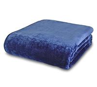 Olivia Rocco Super Soft Raschel Sofa Bed Throw, Faux Fur Mink Blanket Settee Throws, Double King Size, Navy, Large 150 x 200 cm