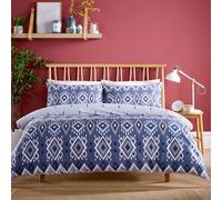 Olivia Rocco Taxila Duvet Cover Set Easy Care Quilt Covers with Pillowcases Super Soft Reversible Bedding Bed Linen Sets for Bedroom Décor, Sapphire Single