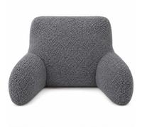 Olivia Rocco Teddy Bedrest Cuddle Snuggle Cushion, Reading Pillow with Arms, Back Support for Sitting Upright, TV Watching, Gaming, Studying & Relaxing- Teddy- Grey