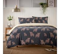 Olivia Rocco Teddy Fleece Duvet Cover Set Printed Super Soft Quilt Bedding Sets Warm Winter with Pillowcase (Highland Cow, Double)