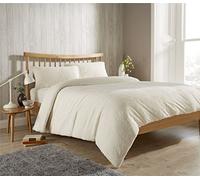 Olivia Rocco Teddy Fleece Duvet Cover Set Super Soft Warm Cosy Quilt Covers Bedding Sets With Pillowcases, Cream Single