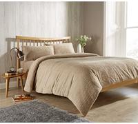 Olivia Rocco Teddy Fleece Duvet Cover Set Super Soft Warm Cosy Quilt Covers Bedding Sets With Pillowcases, Taupe Double