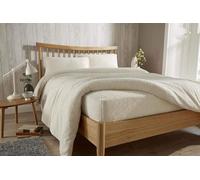 Olivia Rocco Teddy Fleece Extra Deep Fitted Sheet Cosy Warm Fluffy Fitted Bed Sheets, Double Cream
