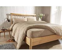 Olivia Rocco Teddy Fleece Extra Deep Fitted Sheet Cosy Warm Fluffy Fitted Bed Sheets, Double Taupe